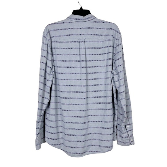 American Eagle Gray Striped Seriously Soft Button-Down Long Sleeve Shirt XL - Picture 4 of 5